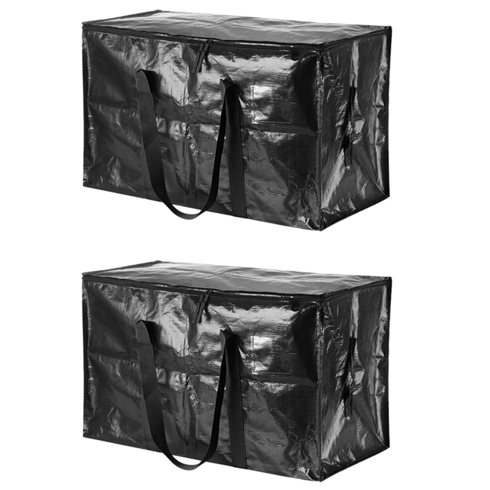 PATIKIL Extra Large Moving Bags, 2 Pack Large Bag with Reinforced Handles and Zipper Storage Tote Packing Bags Collapsible for Clothes Moving Supplies,Black