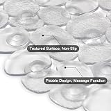 WELTRXE Non Slip Bath Mat 69x36 cm PVC Pebble Drain Holes Suction Cups view 4