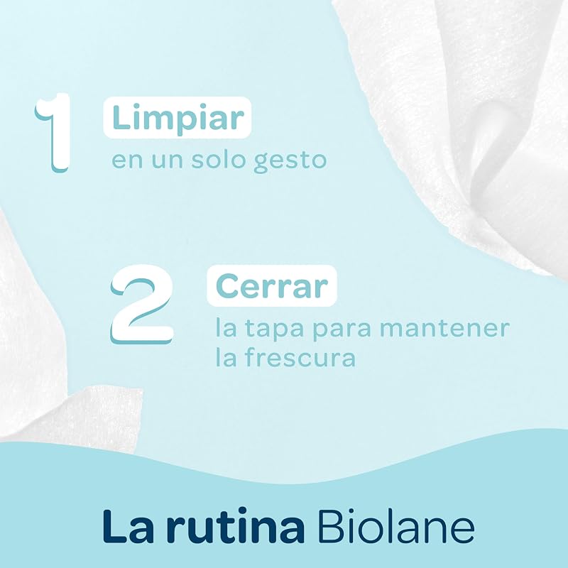 Biolane - Toalhitas para bebés com água pura, 384 toalhitas (8 embalagens de 48 unidades), 99% água purificada, apenas 4 ingredientes, sem fragrância, pele sensível, recém-nascida, 100% fibras vegetais, sem plástico