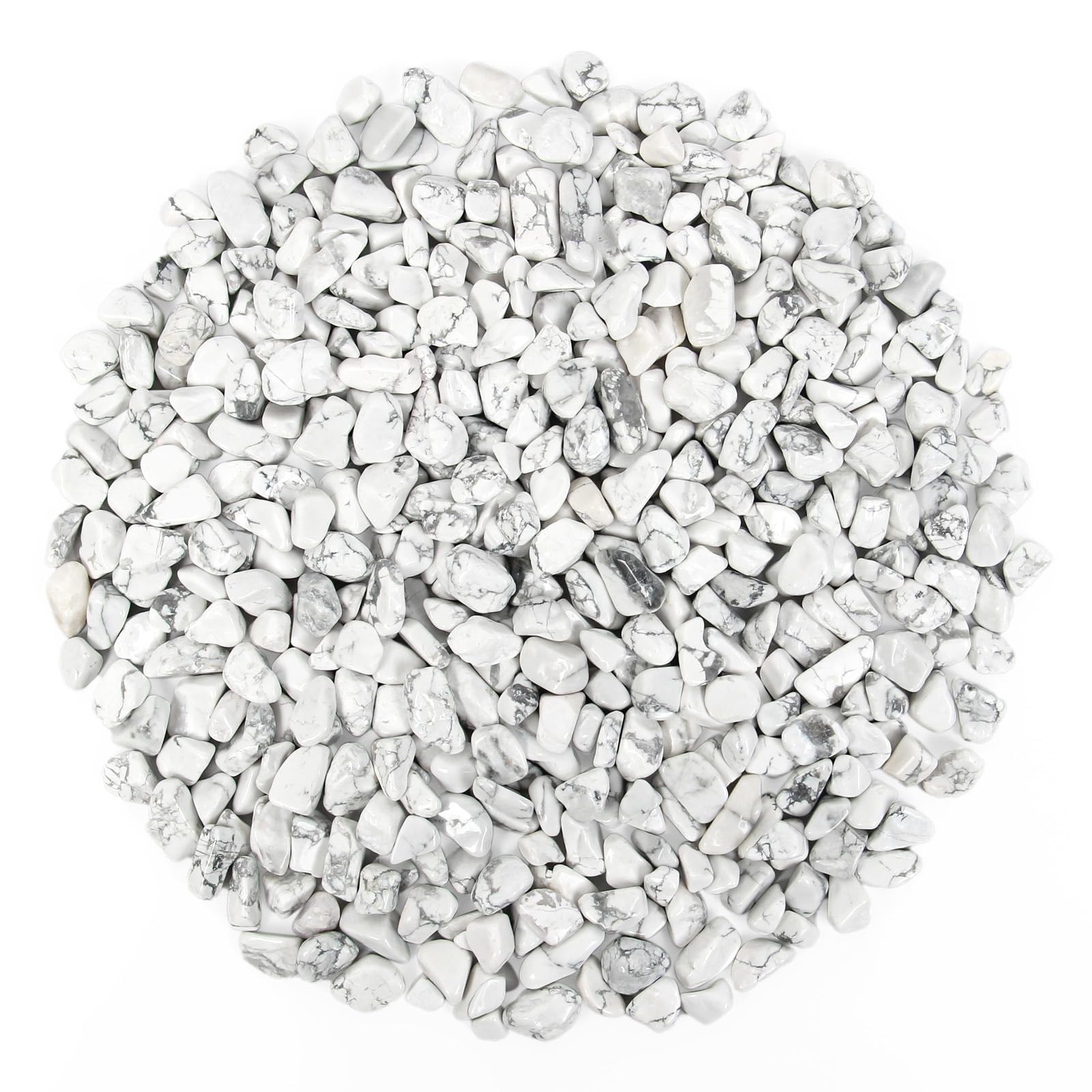 Orientrea 1.1lb Natural Howlite Crystal Chips-Healing Crystal Howlite Chips, Howlite Crushed Crystal Gemstone for Crafts, Beautiful Package for Gift (Howlite)