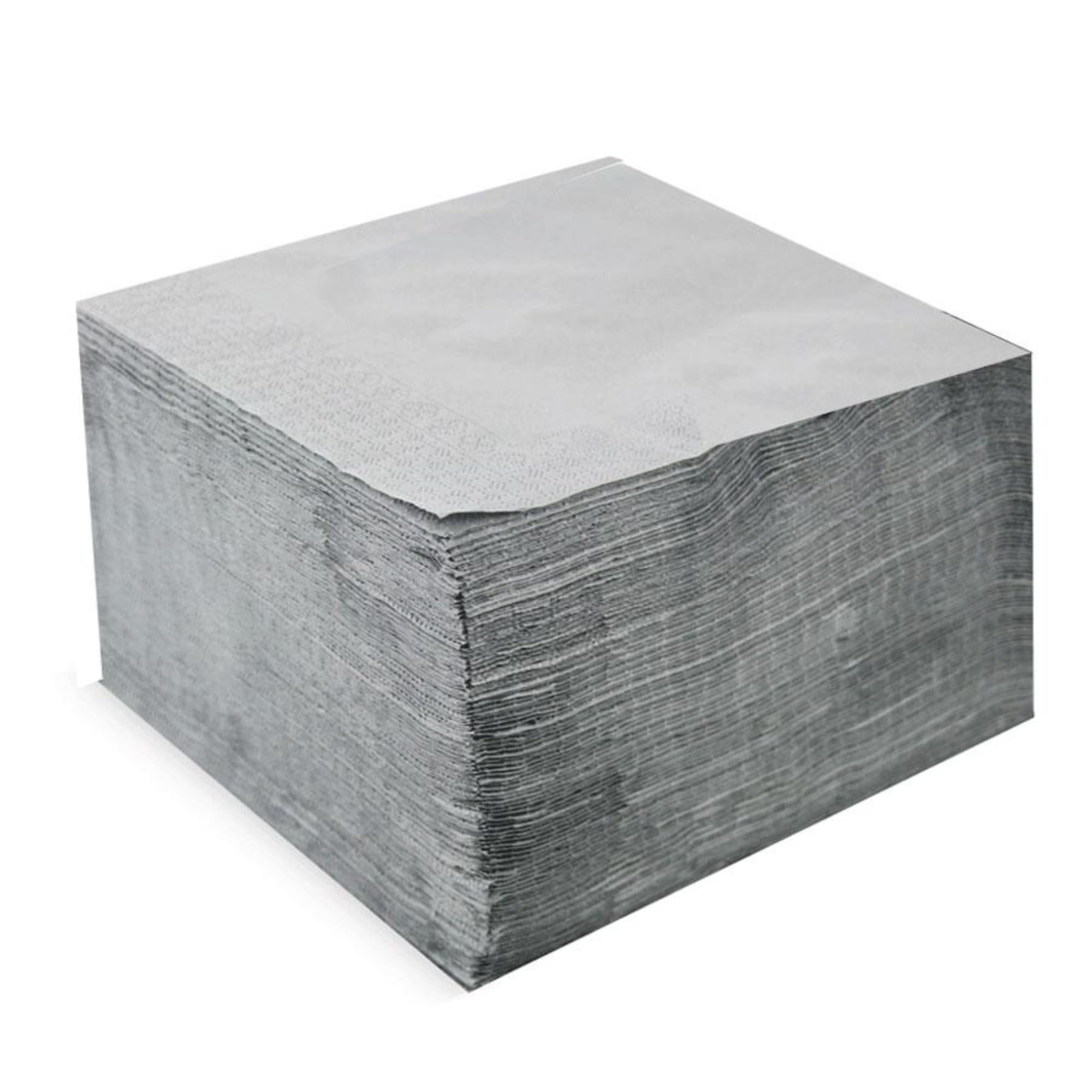 Saten ser42207311 Collection, Napkin 40 x 40, 2 Layers, 1/4 Fold, 100 Napkins, 2 Layers Lisa with Border, Grey Etain