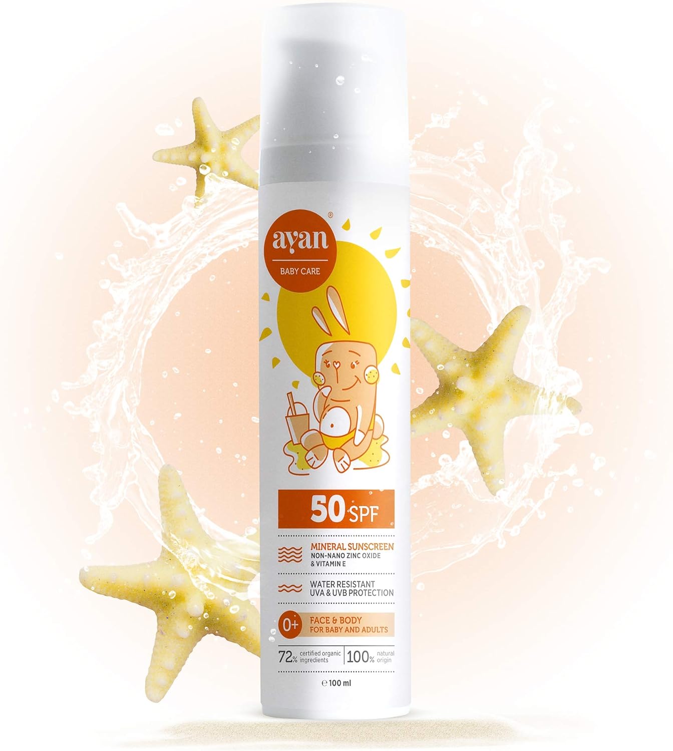AYAN Baby Sun Cream LSF 50 Mineral Sun Protection Without