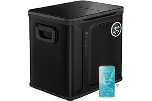 EUHOMY 12 Volt Refrigerator, 58QT Dual Zone Electric Cooler APP Control, Car Refrigerator with 12/24V DC 110-240V AC, Car Fridge -4℉~68℉, Portable Freezer Aluminum Interior for Camping,Trip,Home,Truck