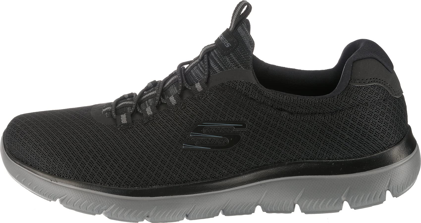 Skechers Herren Summits 52811 Turnschuhe, Black Mesh/Charcoal Trim, 45 EU 2