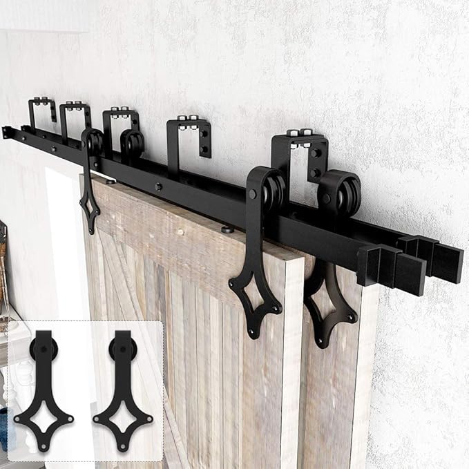 skysen 10FT Low Ceiling Heavy Duty Sliding Barn Door Hardware Double