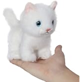 Ice King Bear Fluffy Little Cat Stuffed Animal Plush Toy 6 Inches (White)