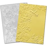 DIYology 3D Plastic Embossing Folder (Flowers Pattern) Paper Crafts Plastic Spring Flowers Textured Impressions for Card Making Scrapbooking 4.5"x6.4"