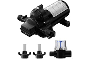 ZIXIXVAN 2088-422-144 RV Pump, 12V 3.3GPM RV Water Pump, 45psi 1/2 MNPT Connection Diaphragm Pump, Quiet and Durable High Performance Motor, Fits Most Brands of RV Water Pumps
