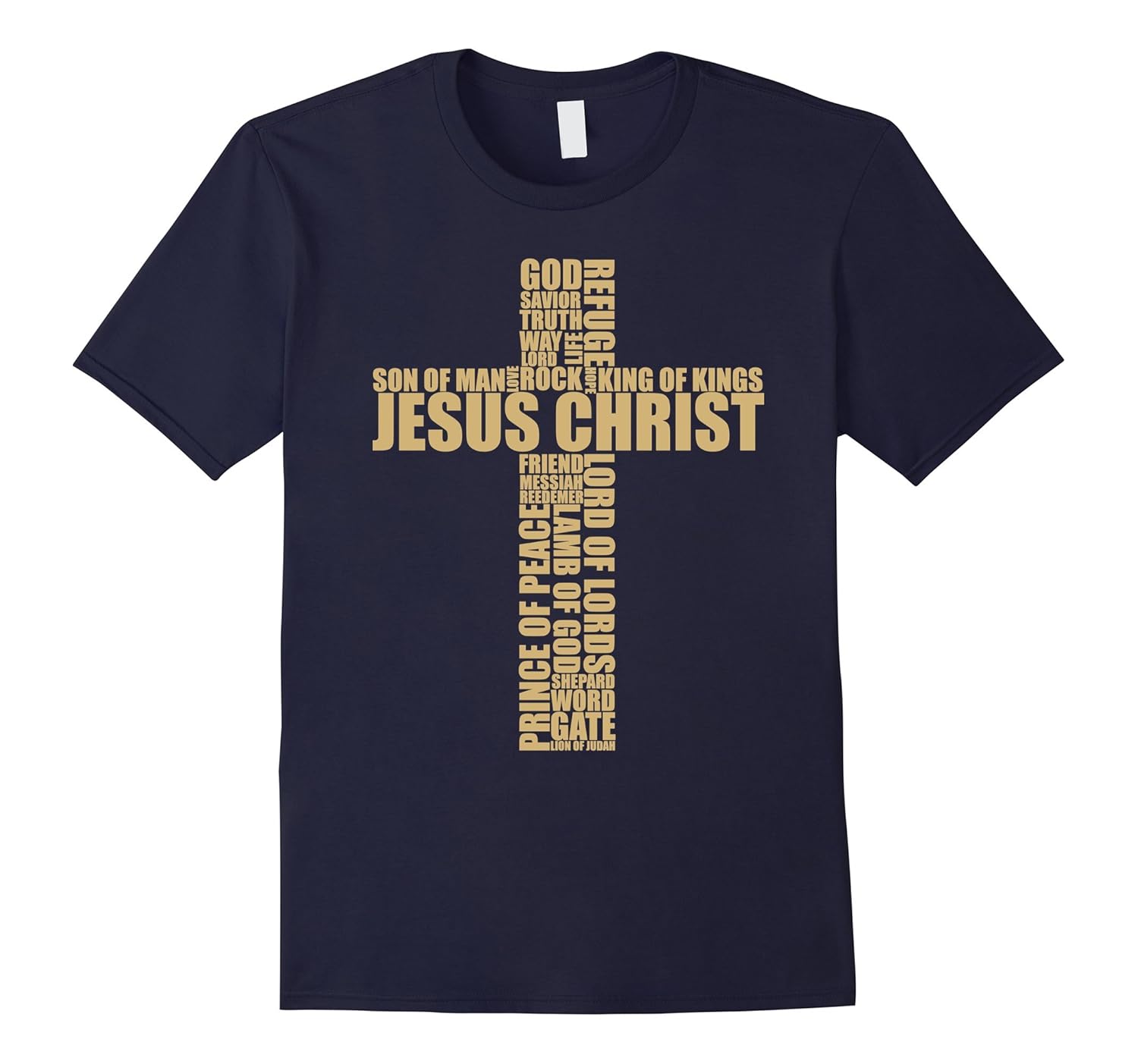 Christian Religious TShirt Names Of Jesus Christ Cross-Rose