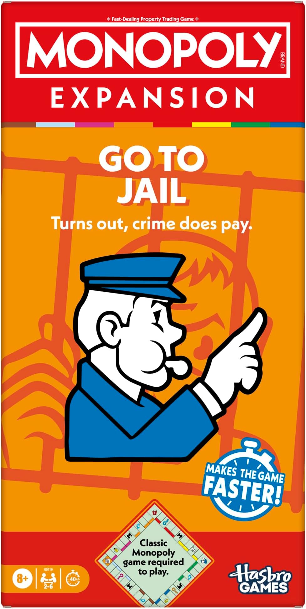Monopoly Go to Jail Expansion English Version for Classic Monopoly Game