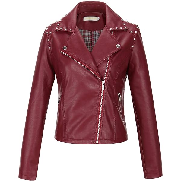Amazon.com: Akklian Women's Faux Leather Jackets & Coats Skew
