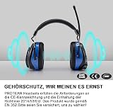 PROTEAR Rechargeable Ear Defenders with Bluetooth FM/AM Radio SNR 30dB view 2
