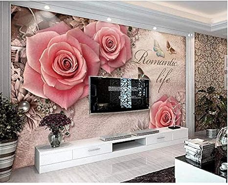 Amazon 防水 取り外し可能な壁紙ヨーロッパのレトロな花の装飾テレビの背景の壁紙家の装飾リビングルームの寝室3dの壁紙 1x100cm 壁紙