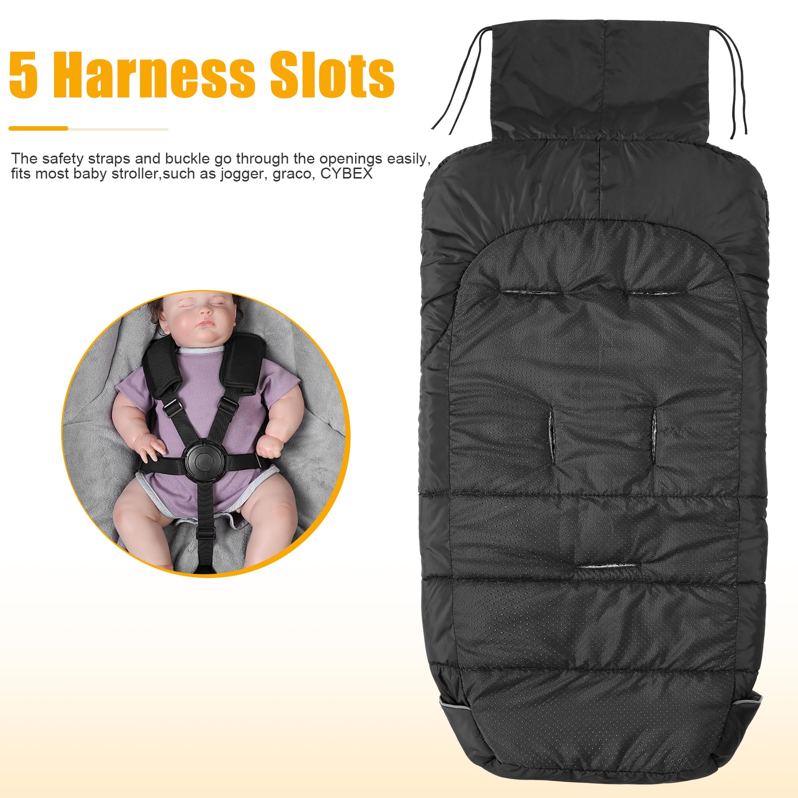 Yoofoss Winter Stroller Cover - Universal Toddler Footmuff, Water Resistant Coral Baby Stroller Bunting Sleeping Bag