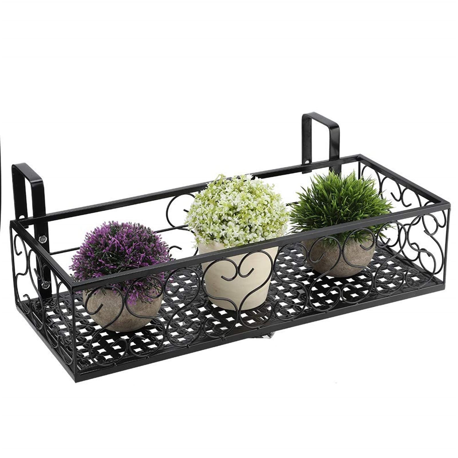 Cikonielf Iron Flower Pot Vase, Window Flower Stand Modern Pot Rack Holder Fashionable Bonsai Hanging Balcony Garden Planter Decoration