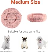 OKPOW Donut Dog Bed 60cm Calming Calming Anti Anxiety Non Slip Bottom view 2
