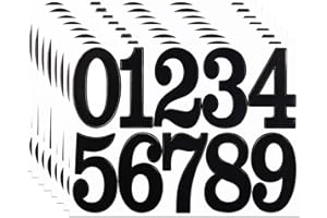 YIKTUNQ 8 Sheets 3 Inch Large Number Stickers in Black,Adhesive and Waterproof Number Stickers Decals for Scrapbooking Mailbo