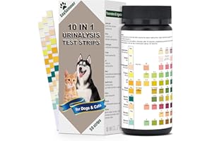 SAYSUMMER Urine Test Strips for Dogs Cats - 50 Counts Urinalysis Test Strips for Pets 10 in 1 Testing UTI Protein Blood Leukocytes pH Nitrite and More Dog Cat UTI Test Kit for Pets
