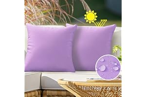 VAKADO Outdoor Waterproof Throw Pillow Covers Decorative Purple Outside Patio Furniture Cushion Cases Decor for Garden Bench Porch Couch Tent Sunbrella 18x18 Pack of 2