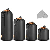 K&F Concept Shockproof Camera Lens Bag - Water Resistant Pouch For Lenses Up To 4.33" X 8.66"