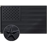 Aria All Black American Flag 3x5 Ft US Flag, Embroidered Stars, Sewn Stripes, Brass Grommets Blackout Tactical US Black Flag, Heavy Duty USA Flags