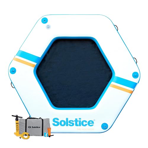 Hexagonal Modular Rafts SOLSTICE 6-Person Hex Mesh Inflatable Dock, Floating Water Raft ...
