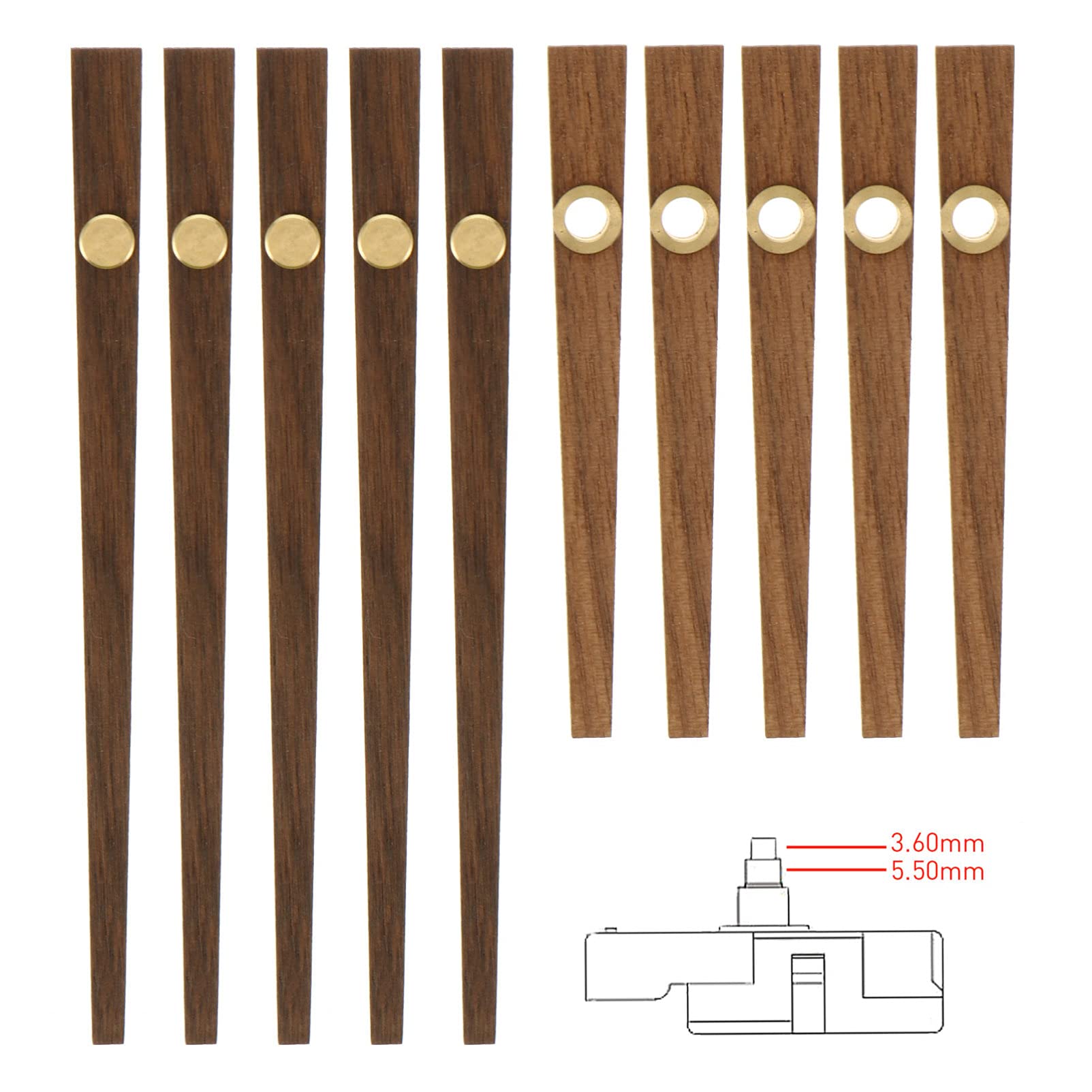 SEWACC 5 Sets Clock Hands Wooden DIY Clock Movement