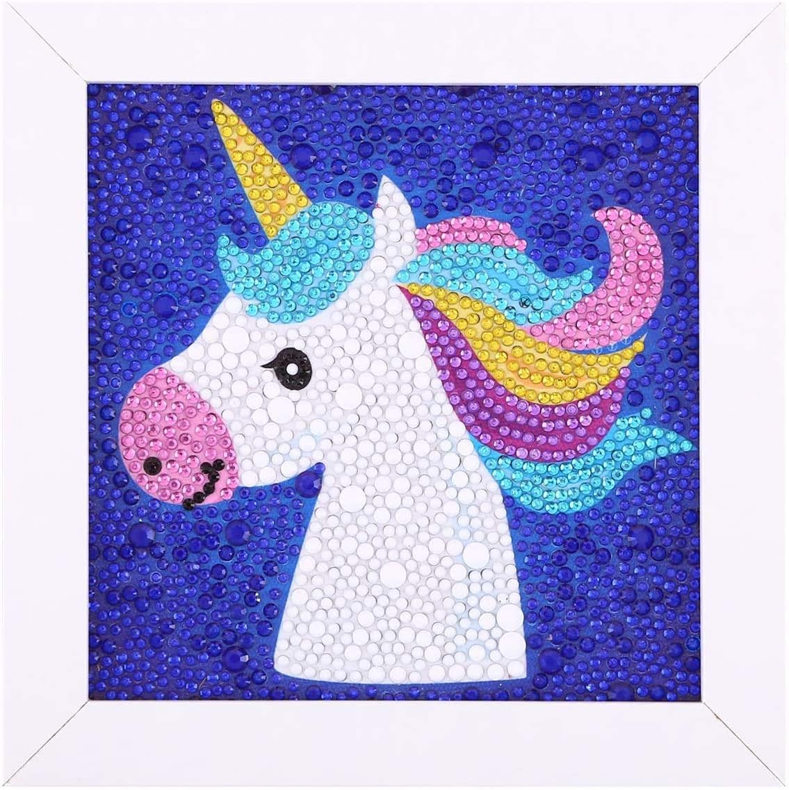 DIY 5D Diamond Painting Kit Unicorn Crafts Kits Diamond Painting Full Drill Kits for Kids with White Frame for Home Wall Decoration (Unicorn)