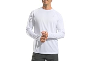 Pudolla Men's Sun Protection Shirts UV SPF UPF 50+ Rash Guard Long Sleeve Lightweight Quick Dry Brethable Swimming Fishing
