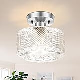 Semi Flush Mount Ceiling Light Fixture, Silver