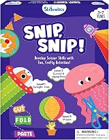 Skillmatics Snip Snip Scissor Skills Activity Book with 2 Kid Safe Scissors