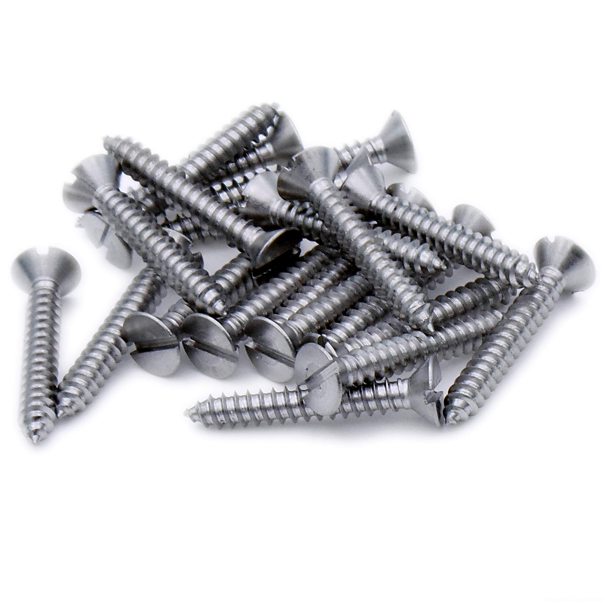 No.7 x 0.5 (3.9mm x 13mm) Slot Countersunk Self-Tapping Screw - Stainless Steel (A2) (Pack of 20)