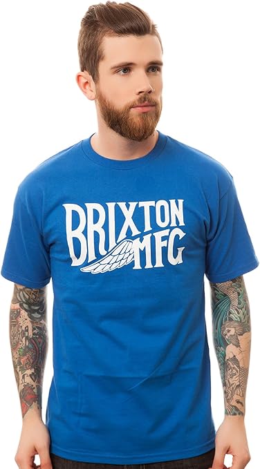 Brixton Men's Coventry T-Shirt - Blue - Medium: Amazon.co.uk: Clothing