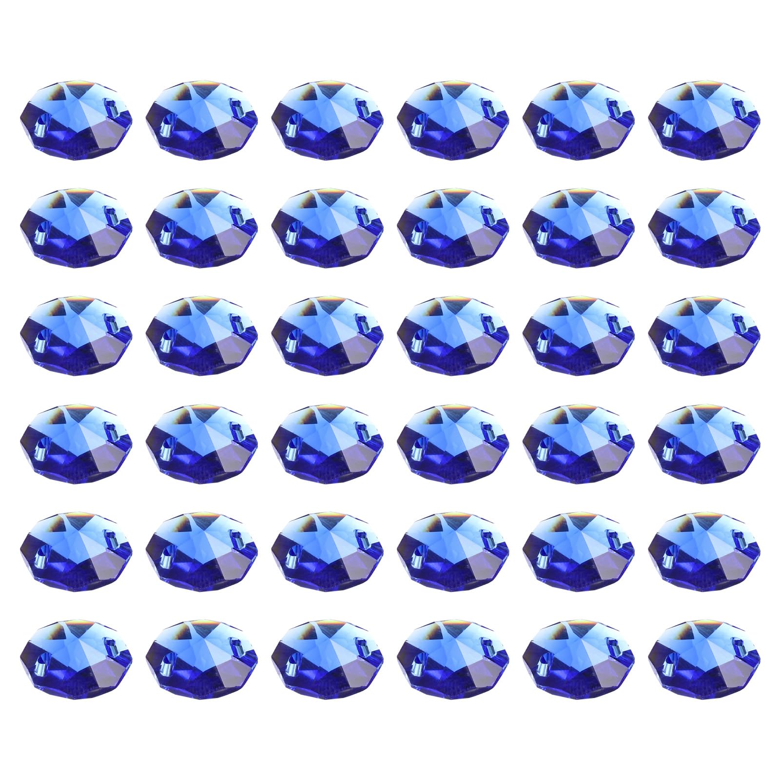 PATIKIL Crystal Octagon Beads, 40 Pack 14mm Chandelier Prisms Parts Hanging Beads DIY Lamp for Arts Crafts Decoration, Dark Blue