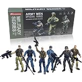 MQSTARSRISE Army Men Action Figures, 6 Pcs Soldiers Toy Set | Military Playset with Weapons Accessories,Army Toy Christmas Gfit for Toddler 3+