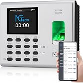 NGTeco APP Time Clock for Small Business, Fingerprint&amp; PIN, 2000mAh Battery | Employee Clock in Machine Support Flexible Shift Management, Auto Report, 2.4GHz WiFi, No Monthly Fees