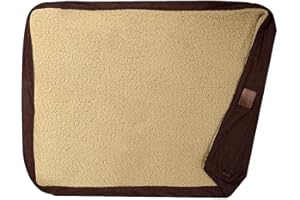 Floppy Dawg XL Dog Bed Replacement Cover. Removable and Machine Washable Cover for Mattress and Rectangular Pillow Beds. 48L x 30W. Brown with Beige Top