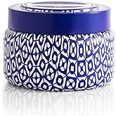 Capri Blue Volcano Printed Travel Tin Jar Candle - Luxury Candle with a Long Lasting Soy Wax Blend - Scented with Tropical & Fruity Fragrance (Blue Color, 8.5 oz)