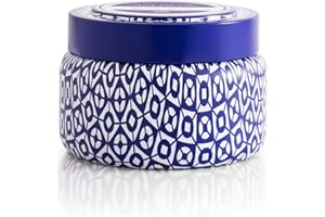 Capri Blue Printed Travel Tin Jar Candle - Luxury Tropical Scented Candles for Home - Long Lasting Soy Wax Blend - Decorative Jar for Home Decor Gift (Aloha Orchid, 8.5 oz)