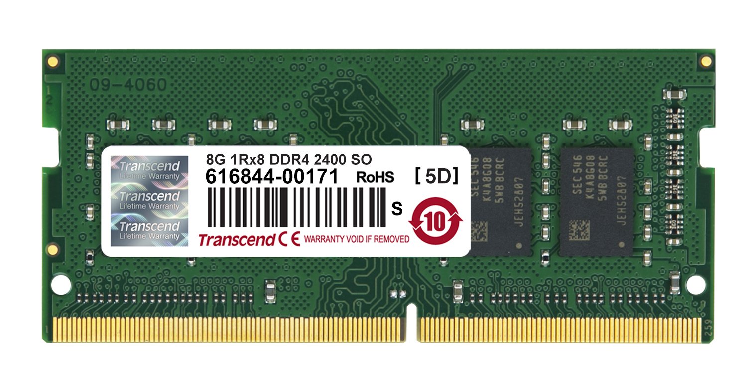 Transcend 8 GB DDR4 2400 Mhz SO-DIMM 1Rx8 1Gx8 CL17 1.2 V