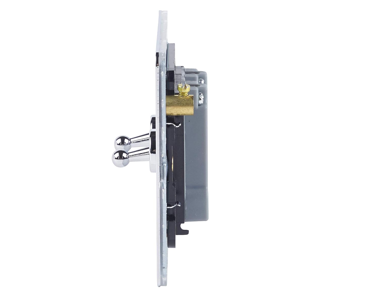 Schneider Electric Ultimate Screwless Flat Plate - Double Toggle 2 Way Light Switch, Single Pole, 16AX, GU1422TPC, Polished Chrome - Image 4