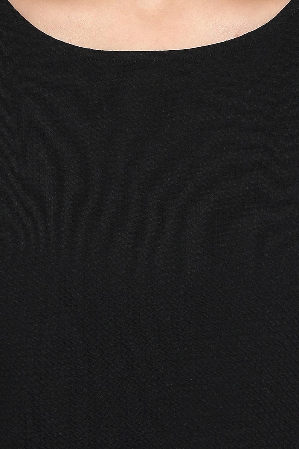 miss chase womens black solid crop top