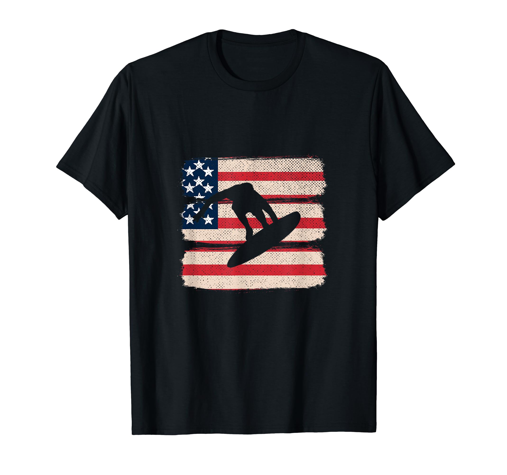 Skimboarding Watersport Surfing Surfboarding American Flag T-Shirt