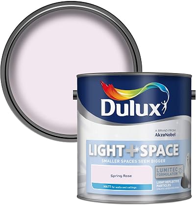 Dulux Light and Space Matt Emulsion Paint Walls Ceilings Spring Rose 2.5L