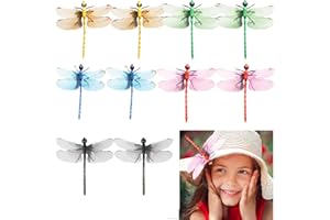 10 PCS Dragonfly Hat Clip for Bugs,5 Colors Dragonflies Hat Clip Natural & Organic Concept Deer and Horse Fly Repellent,Drago