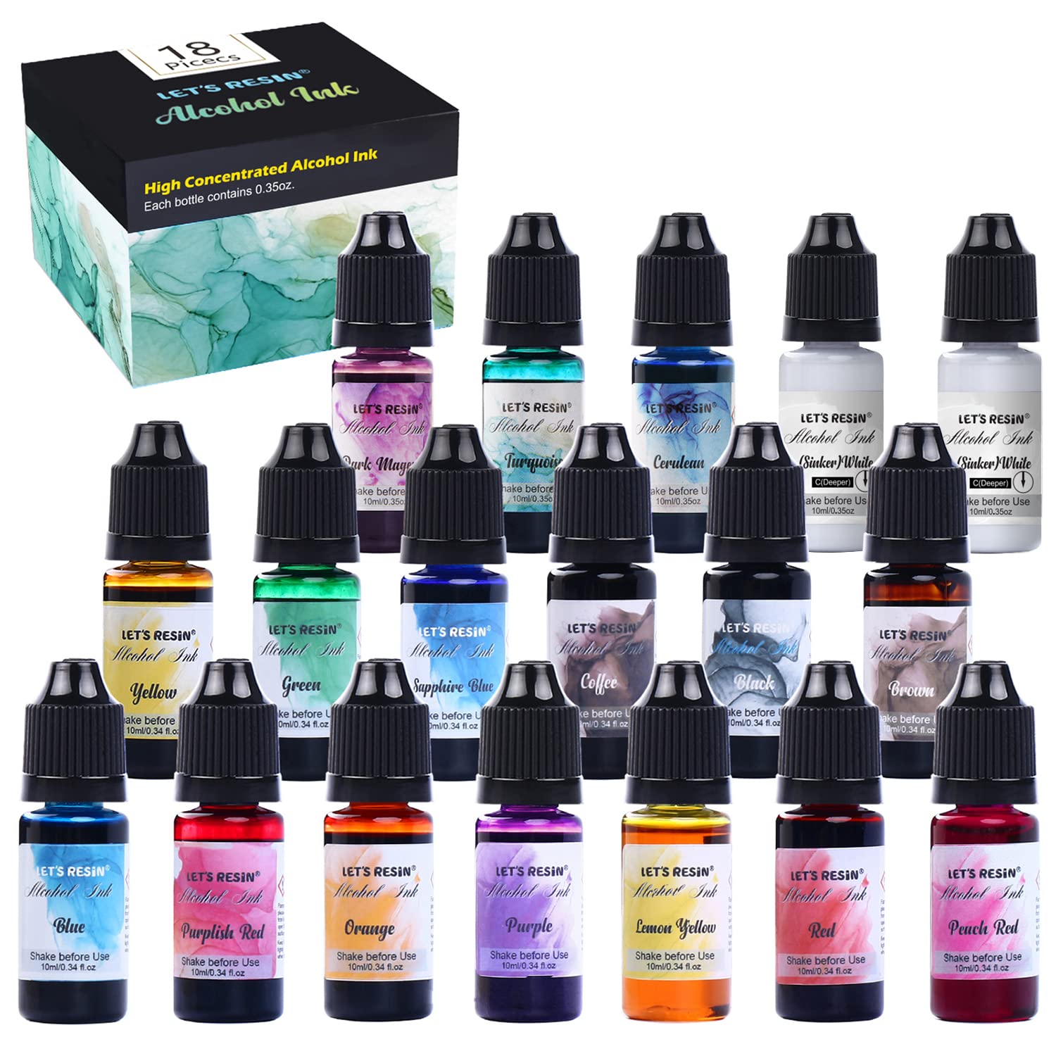 Alcohol Ink Set Epoxy Resin Dye- LET'S RESIN