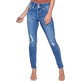 Womens Essential 3 Button High Rise Skinny Jean with Functional Front Pockets