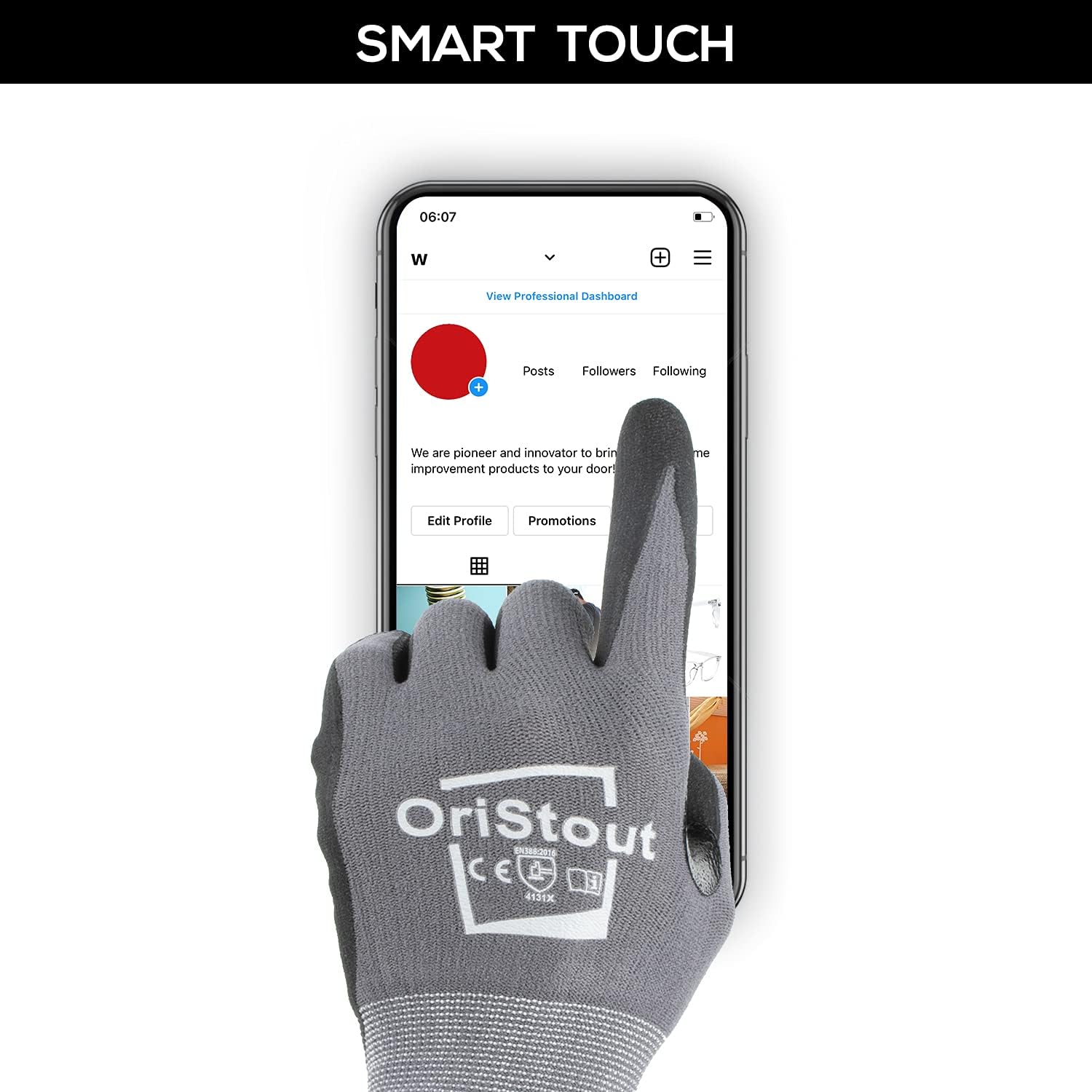 OriStout Safety Work Gloves with Grip (4 Pairs), Touchscreen, Breathable Micro Foam Nitrile Coated Gloves for Warehouse, Automotive, Construction, Gardening, Retail|Small, Size 7: Clothing