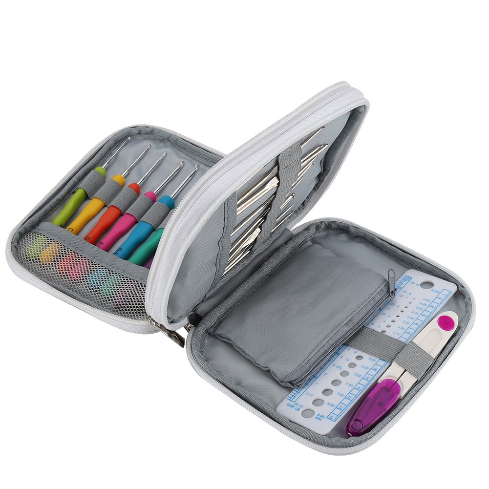 Crochet Hooks Set - 72Pcs Ergonomic Crochet Hooks Knitting Needles Tools Kits Set with Case, Contains All The Knitting Accessories