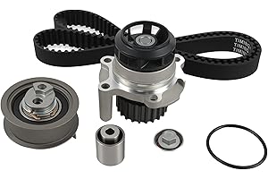 YOMALL 2.0 Timing Belt Kit with Water Pump FITS FOR 08-09 TT, 05-09 A4 Quattro, 06-09 A4, FOR 06-09 Passat, 07-09 Jetta City, 06-08 Jetta, 06-08 GTI, 07-09 Eos 2.0T GAS DOHC #Replace TCKWP334
